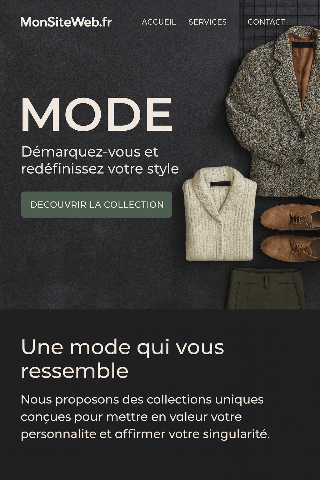 Exemple site vitrine — Mode